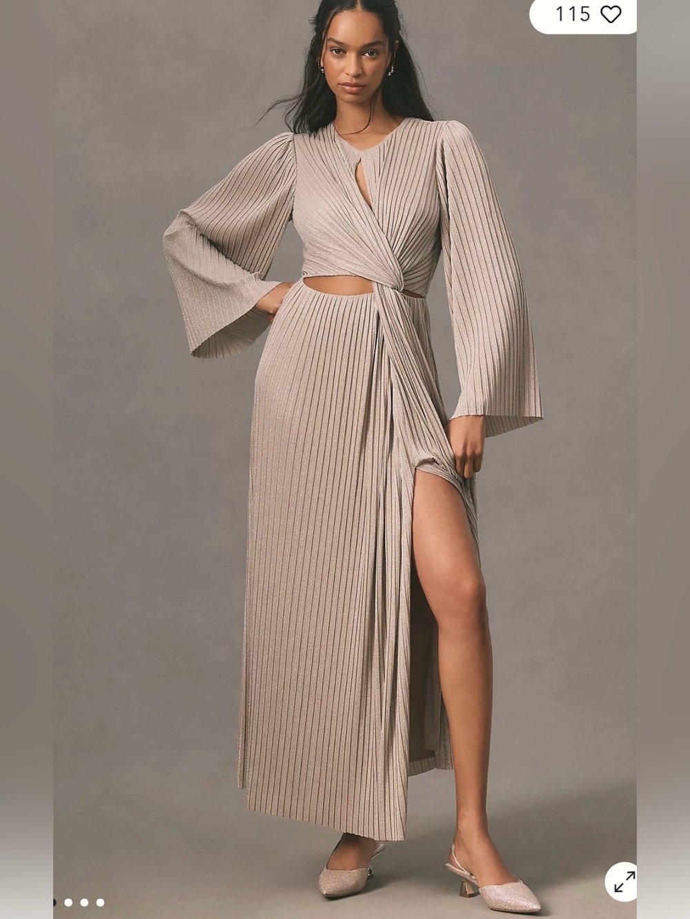 Anthropologie Significant Others Cutout Twist Maxi Dress with Side Slit